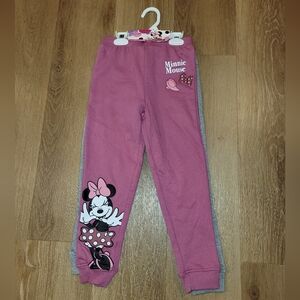 Disney Junior Minnie Mouse Girls 2 Pack Joggers Size 5 New Pink Grey